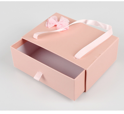 Kleidungs-Verpackenkasten-kundenspezifischer Logo Drawer Gift Box With-Band-Griff