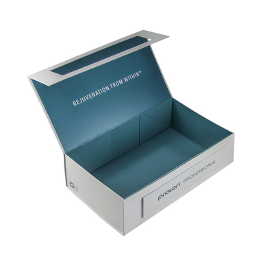Gefaltete magnetische Geschenkbox-Werbung der Pappe1200g mit Band-Schließungs-Buch-Art