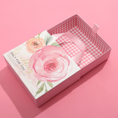 Logo Printed Pink Custom Cardboard-Schmuckkästchen-Fach-Speicher-Entwurf
