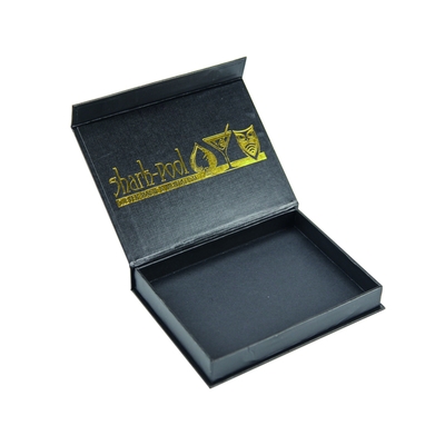 Öko-freundliches, auf Maß gedruckte Logo Gold, Warmstempel-Paket, schwarze Geschenkbox mit Magnetdeckel