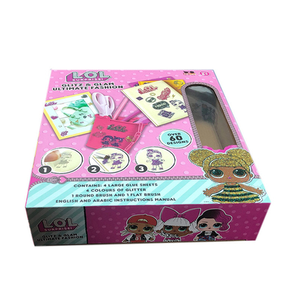 Custom Design Kindergeschenk-Sets Papierbox mit Fenster-Spielzeug-Verpackungsbox