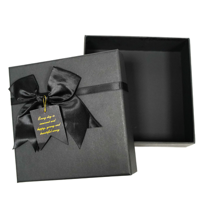 Hochwertige Luxus schwarze kundenspezifische Geschenkbox Schmuck Hochzeit Geschenkboxen mit Band