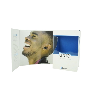 Luxus eigenes Logo Kopfhörer Verpackung Box Buch Form magnetisch mit PET-Fenster