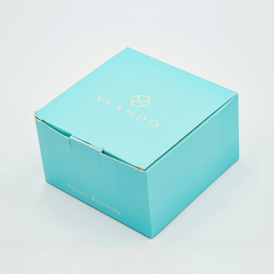 Gold Stamping Logo Custom Packaging Boxen Blau Exquisite Gesichtscreme Kosmetik Box Verpackung