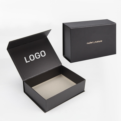 Custom Logo Schwarzes Buch Magnetische Geschenkbox Starrkartonpaket für Kosmetika
