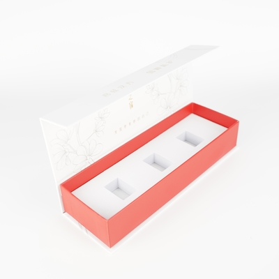 Custom Gold Folie Logo Geschenk Clamshell Papierbox mit Hide Magneten Buckel Schließung