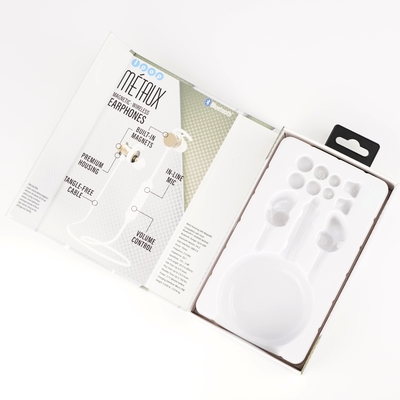 Custom Packaging Kabel-Bluetooth-Kopfhörer Papierpackung mit Haken & Blister Tray