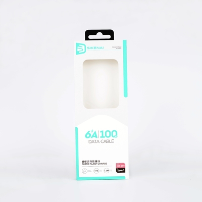 Custom Foldable Box USB Datenkabel Linie Verpackung Papierbox mit klarem Fensterfilm