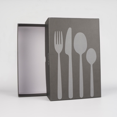 Gewässerte Matte Karton Geschenkbox Verpackung für Stäbchen Löffel Messer Gabel Verpackung
