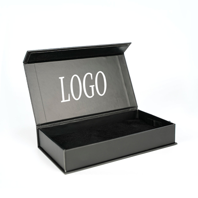 Magnetische Papierboxen aus schwarzem Karton, Telefonkoffer, Verpackungskiste mit Logo