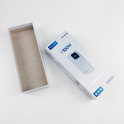 Verpackungskarton Glanzlaminierung Grautisch Elektronik Power Bank Papier Karton Verpackung Deckel und Basis Geschenkboxen