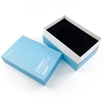 Kundenspezifische Farbe Pantone Produktverpackungskiste Steifer Karton Geschenkkarton mit Deckelfach für Augenmassage-Instrument