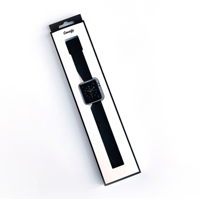 Individuell gestaltete rechteckige Papiergeschenkbox für Uhrenarmbänder, Verpackung aus Kunstdruckpapier, Uhrenbox-Verpackung