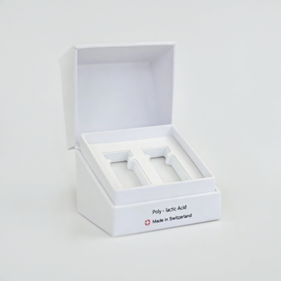 Biologisch abbaubare High-End-Clamshell-Verpackungsboxen für Kosmetik, mit EVA-Einsatz für Hautpflegeserum