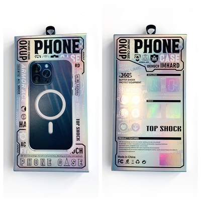 Auf Lager Laser Silber Schublade Karton Verpackung Box Handy Hülle Box mit Blister Tray für iPhone 16 Pro Max
