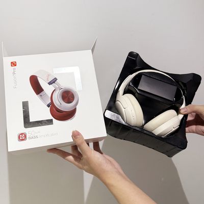 Benutzerdefinierte gedruckte Logo -Verpackungsbox für Kopfhörer -Set -Produktpapierboxen mit Blasenschalen für drahtlose Kopfhörerverpackungskasten