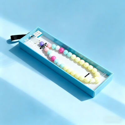 Custom Logo Schmuck Armband Boxen Verpackung Perlen Telefonband Geschenk Verpackung Papierbox mit Fenster